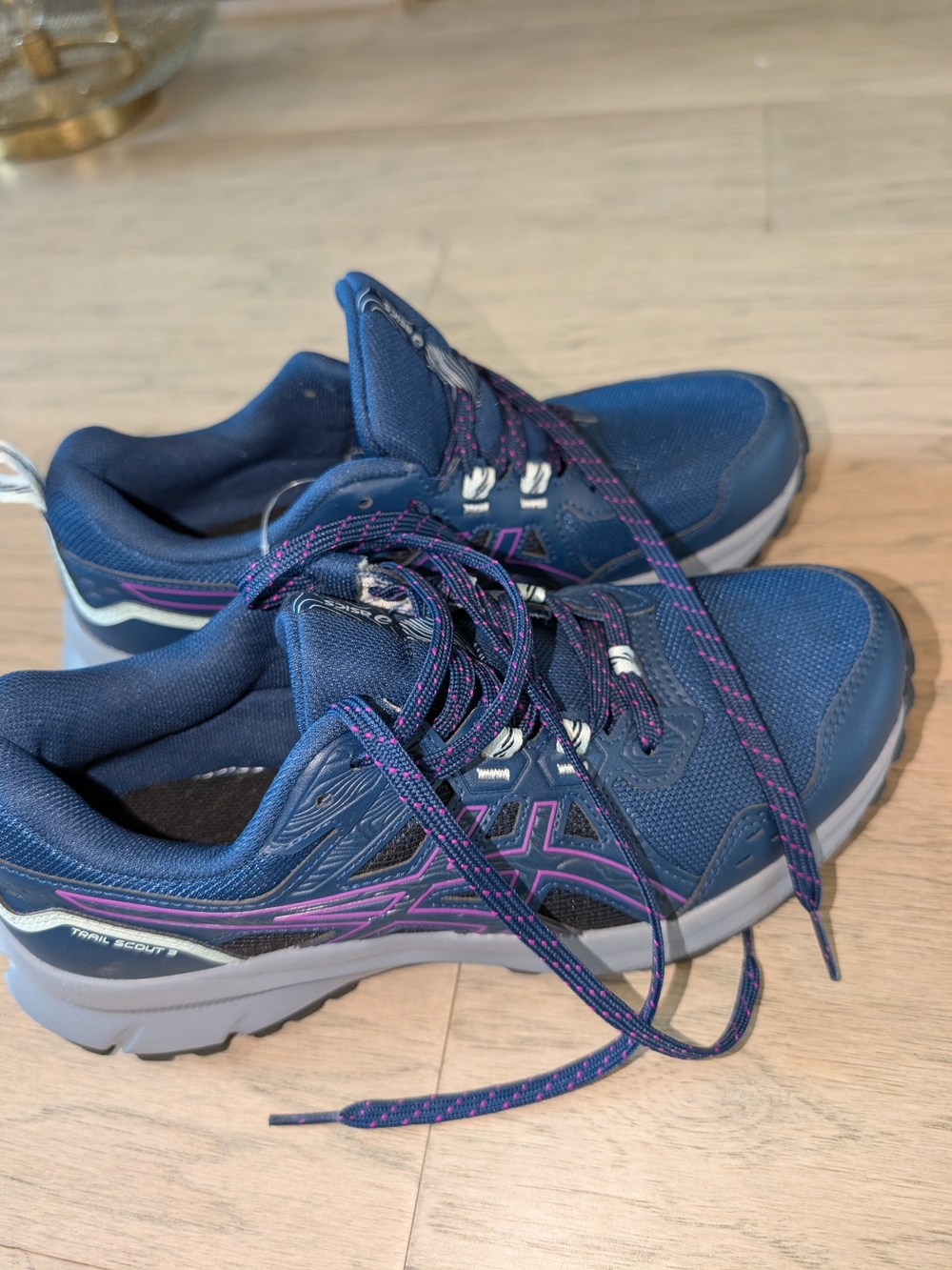 ASICS Women's Navy Athletic Shoes with Purple Accents
